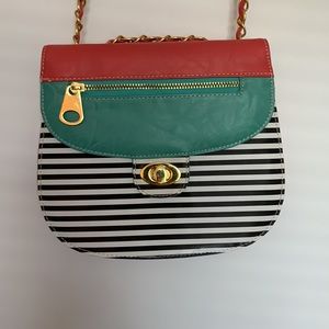 Stripped multi color crossbody